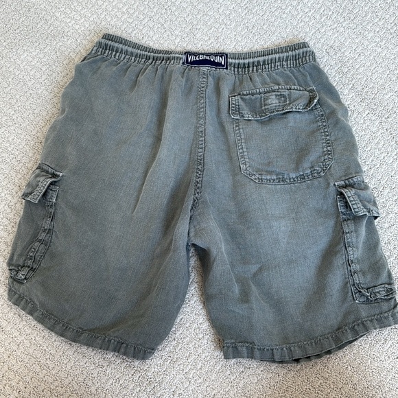 Vilebrequin Baie Straight-Leg Linen Drawstring Cargo Shorts Green - Picture 4 of 9